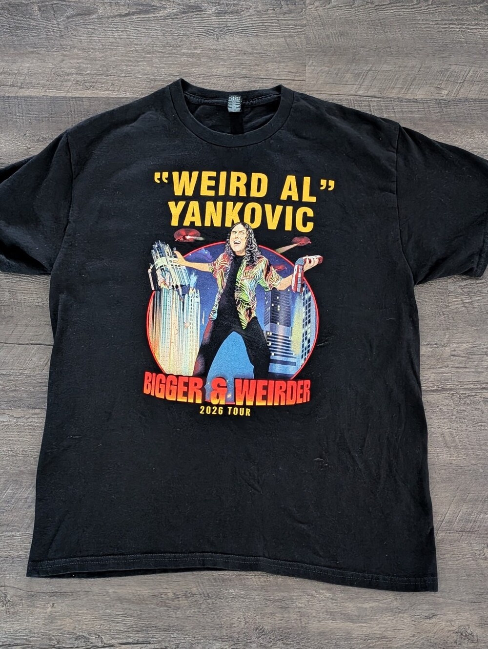 "Weird Al" Yankovic Bigger & Weirder 2026 Tour T-Shirt L Original not a reprint